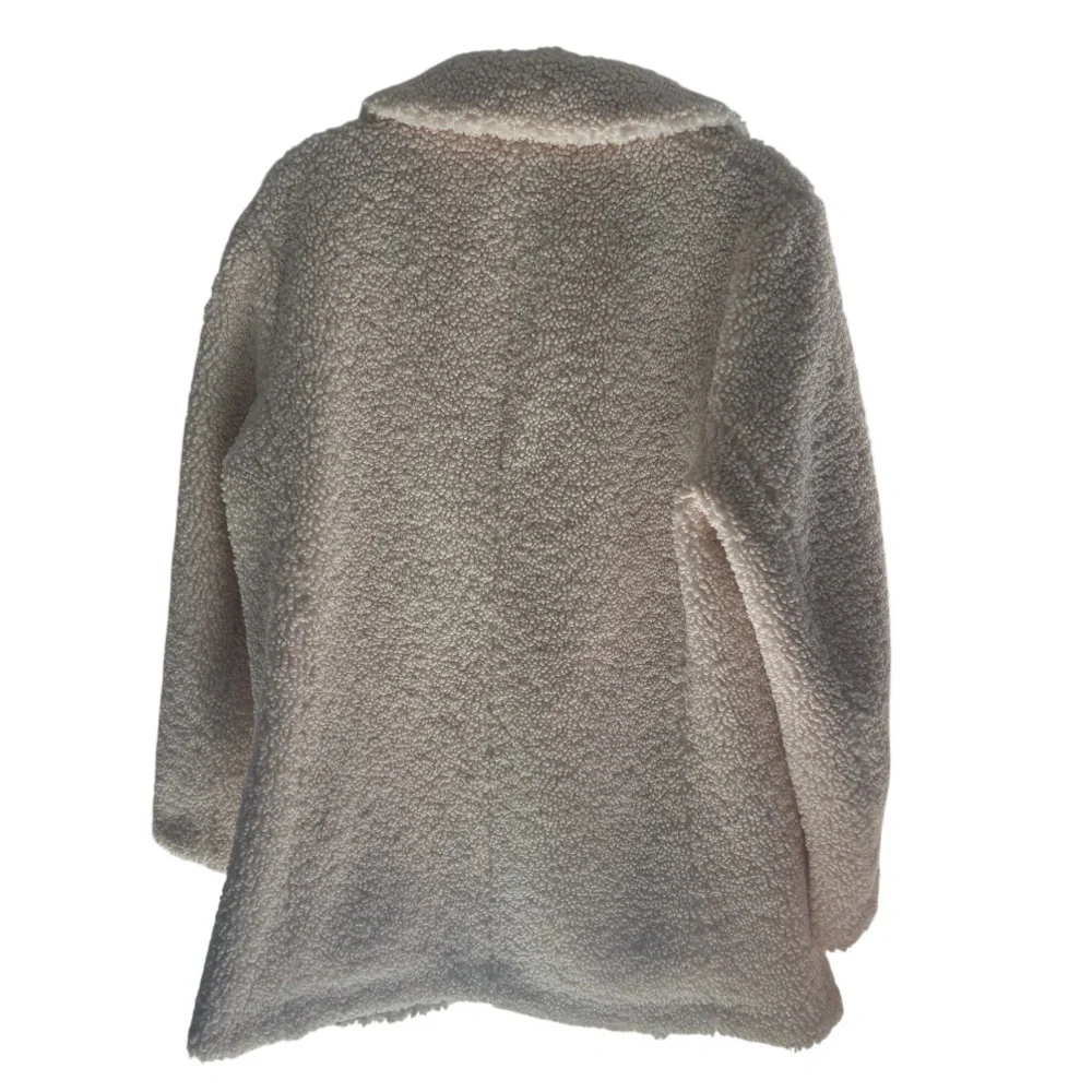 J.Crew Sherpa Teddy Coat | Beige Faux Fur Cozy Jacket | XL - Picture 7 of 8